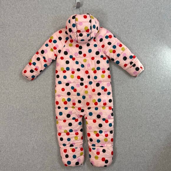 Hanna Andersson Polka Dot Insulated Full Zip Snowsuit Size 3T Flip Mitten & Feet - Picture 6 of 16
